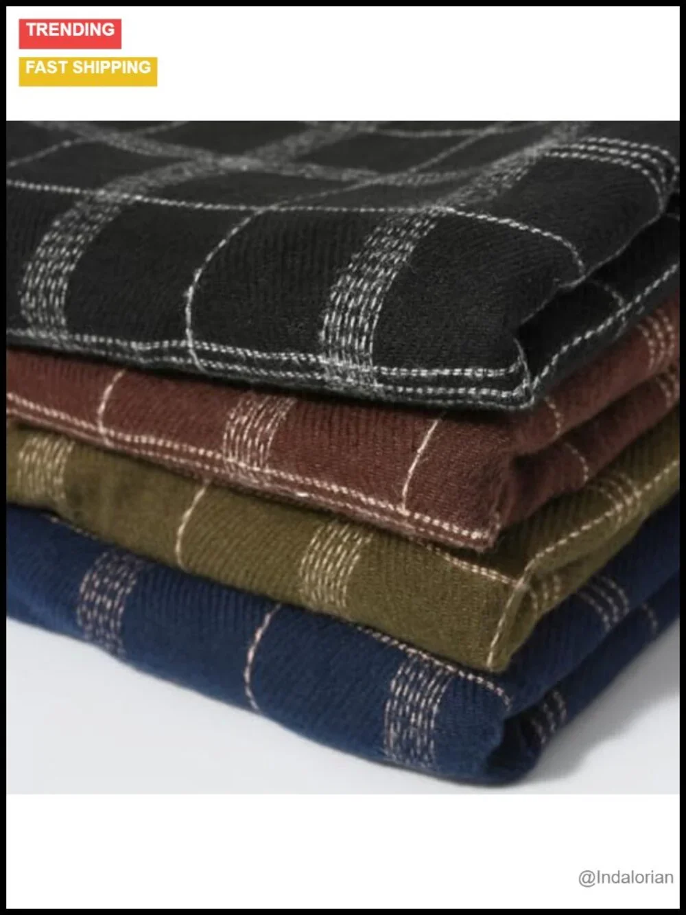 Winter Cashmere Scarf with Tassel Luxurious Warm Striped Scarf